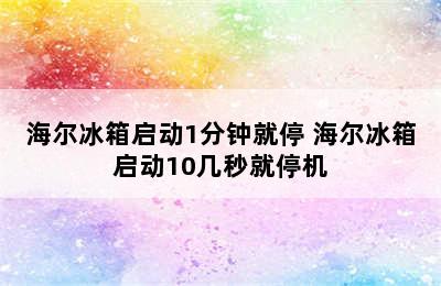 海尔冰箱启动1分钟就停 海尔冰箱启动10几秒就停机